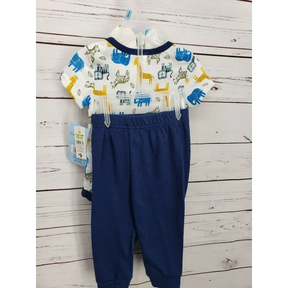 Cutie Pie 6-9 months Let's Explore Safari 3 piece boys‎ bodysuit set
